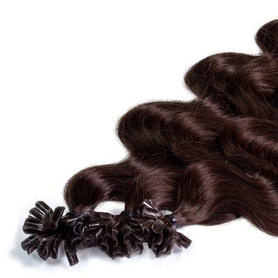 hair2heart Bonding Extensions Premium Echthaar #6/3 Dunkelblond Gold 0,8g 40cm Schwarz Damen