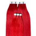 hair2heart - Tape Extensions Premium Echthaar #0/44 Rot-Intensiv Haarextensions Pink Damen