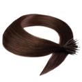 hair2heart - Nanoring Extensions Premium Echthaar #4/77 Mittelbraun Braun-Intensiv 0,8g Haarextensions Braun Damen