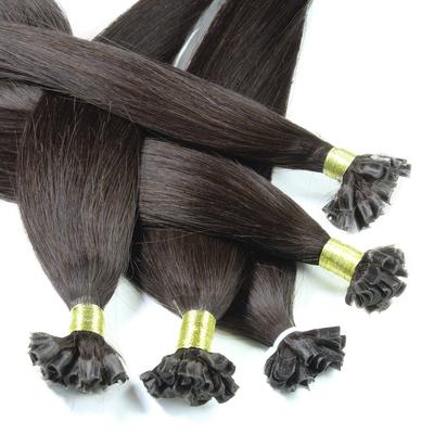 hair2heart Bonding Extensions Echthaar #5/0 Hellbraun 0,5g 60cm Schwarz Damen