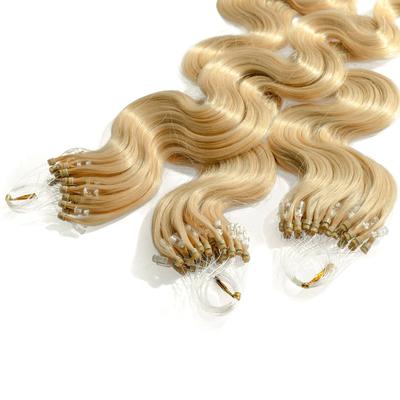 hair2heart - Microring Extensions Echthaar #9/31 Lichtblond Gold-Asch 0.5g Haarextensions 25 ct Hellbraun Damen (17.79 € / 1 ct) Image