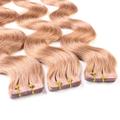 hair2heart - Tape Extensions Echthaar #8/01 Hellblond Natur-Asch Haarextensions Hellbraun Damen