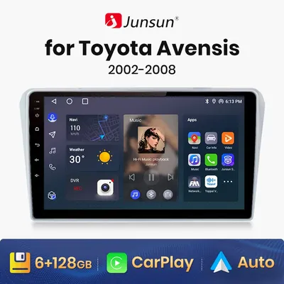 Junsun-V1 AI Voice Wireless CarPlay Android Auto Radio pour Toyota Avensis 2002-2008 4G Limitation