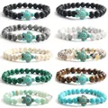 MHS.SUN-Bracelets de perles de tortue de mer pour hommes et femmes Turquoise classique Bracelet