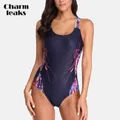 Charmleaks – maillot de bain une pièce pour femmes sport professionnel coloré imprimé vêtements