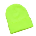 Bonnet uni à revers pour hommes et femmes chapeau brillant crânes d'hiver néon jaune orange