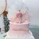 Décoration de gâteau fille aile d'ange joyeux anniversaire arc-en-ciel mariage Chi baby shower