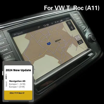 Carte mémoire de voiture pour VW T-Roc A11 navigation GPS Sat Navi AS V19 Portugal Royaume-Uni