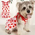 Dog Dress Lovely Spot Print Breathable Casual Wear Fashion Outfit Pet Suspender Skirt Summer Puppy