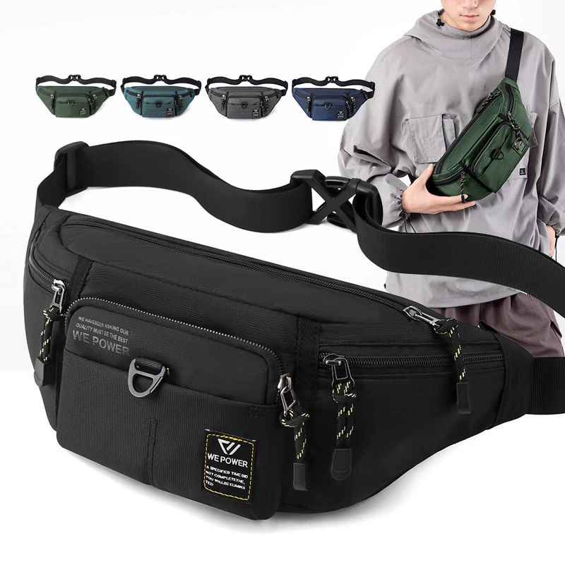 Hommes taille Fanny Pack ceinture fronde poitrine sac voyage multi-poches militaire mode sport Nylon mâle pochette sac à main Bum hanche sacs nouveau