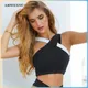 Soutiens-gorge de sport pour femmes Gym Crop Top Workout Tank Tops Halter Strappy Rembourré