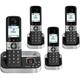 ALCATEL F890 Cordless Phone - Quad Handsets, Black,Silver/Grey