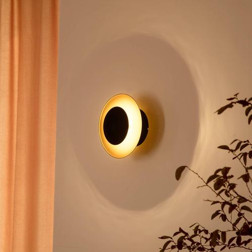 Lindby LED-Hängeleuchte Tiama, Metall, schwarz/gold, Ø 20 cm