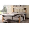 Time Living Tetras Metal Bed Frame, Single, Black & Beech