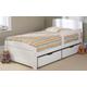 Friendship Mill Wooden Rainbow Kids Bed, Single, No Storage, White, Matching Guard Rail