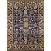 All-Over Blue Oushak Oriental Area Rug Handmade Wool Carpet - 7'11"x 9'9"