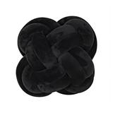 Knot Pillow Ball Xmas Decorative Throw Pillow Floor Cushion with Soft Plush for Couch Knotted Square Pillow Dorm Room Decor-Black