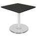 Via 30" Square Platter Base Table- Ash Grey/Chrome