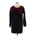 Buffalo by David Bitton Casual Dress - Shift Scoop Neck Long sleeves: Burgundy Print Dresses - Women's Size Medium