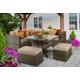 7-Seater Solace Rattan Corner Dining Set - Brown! | Wowcher