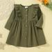 Hunpta Toddler Child Infant Kids Baby Girls Long Ruffled Sleeve Cute Solid Cardigan Princess Dress Outfits Clothes