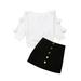 Spring hue 2PCS Baby Girls Clothes Long Sleeve Sweater Tops Mini Skirt Dress Outfits Set