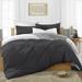 King/Cal King Size Egyptian Cotton 1000 Thread Count Duvet Cover Reversible Ultra Soft & Breathable 3 Piece Luxury Soft Wrinkle Free Cooling Sheet (1 Duvet Cover with 2 Pillowcases Dark Grey)