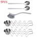 MesaSe Taco Shell Stand Up Holders- 2 Pack Premium Stainless Steel Taco Tray with 2 Salad Cups & 2 Spoons & 1 Pc Brush Holds 3 Tacos Each Keeping Shells Upright