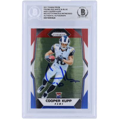 Cooper Kupp Los Angeles Rams Autographed 2017 Panini Prizm Red White & Blue #203 Beckett Fanatics Witnessed Authenticated Rookie Card