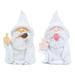 2 Pcs White Beard Gnomes Garden Gnome Ornaments Resin Wizard Gnome Statues