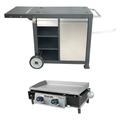 Razor Universal Rolling Prep Cart w/25 Double Burner LP Propane Gas Grill