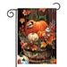 Garden Flags 12x18 Double Sided for Outside Halloween Pumpkin Yard Flags Garden Decor Fall Watercolor Bird Small Garden Flag Yard Decorations for Home Outdoor