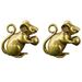 2pcs Brass Mouse Sculpture Chinese Zodiac Mouse Statue Wealth Prosperity Brass Mouse Figurine