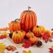 EKOUSN Black and Friday Deals Artificial Assorted Pumpkins Mini Fake Artificial Maple Leaves Halloween 7pcs