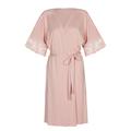 Women's Elegant Robe - Viscose And Lace - Rose Gold L/Xl Oh!Zuza Night & Day
