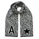 Women's Black / White A-Z Initial Leopard Wool & Cashmere Scarf Letter H Ingmarson