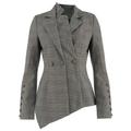 Women's Grey / Pink / Purple Get Down To Business Tailored Asymmetric Statement Blazer Medium Tia Dorraine