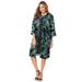 Plus Size Women's 2-Piece Duster Jacket Dress by Jessica London in Frost Teal Paisley (Size 16 W)