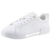 Plateausneaker TOMMY HILFIGER "CHIQUE COURT SNEAKER", Damen, Gr. 40, weiß, Leder, sportlich, Schuhe, mit Detail im Plateau, Freizeitschuh, Halbschuh, Schnürschuh