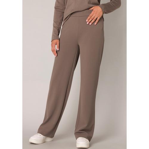 Treggings BASE LEVEL Gr. 42, Länge 32, grau (dark taupe) Damen Hosen mit elastischem Bund