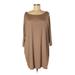 42 Pops Casual Dress - Mini: Tan Solid Dresses - Women's Size Medium