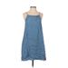 BDG Casual Dress - Shift Scoop Neck Sleeveless: Blue Print Dresses - Women's Size Small