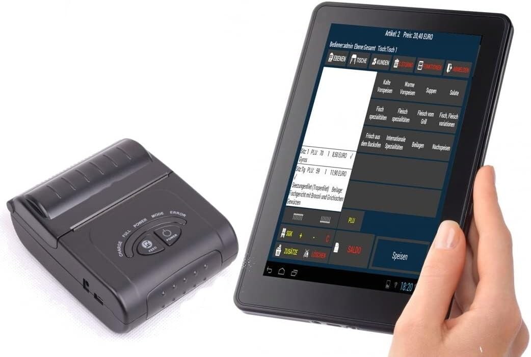 Kasse für mobile Dienste (Friseur, Maniküre, Catering usw.): 7" Terminal, BT-Bondrucker/ GoBD KassenSichV Image