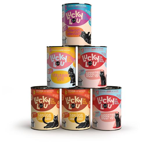 6x 400g Lucky Lou Adult Probiermix Tasty-Mix Katzenfutter nass