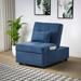 Convertible Chair - Sleeper Chair - Latitude Run® 25" Wide Tufted Convertible Chair Bed, Lounger Sleeper Chair Bed Polyester in Blue | Wayfair