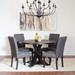 Latitude Run® Round 47.5" Dining Set Wood/Upholstered in Black/Brown | 30 H x 47.5 W x 47.5 D in | Wayfair 0A0E3B05E10A4830957A71970A148A15