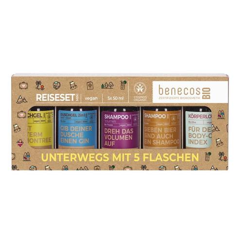 benecos - Mini-Reiseset - Unterwegs mit 5 Flaschen Körperpflegesets