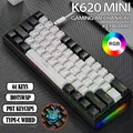 Mini clavier mécanique de jeu K620 61 prédire RVB clavier de jeu filaire de type C touches PBT