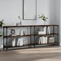 vidaXL Console Table Smoked Oak 200x29x75 cm Engineered Wood