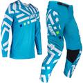 Leatt 3.5 Ride Pattern 2024 Set maglia e pantaloni motocross, bianco-blu, dimensione 3XL